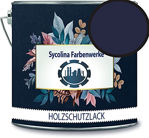 Peinture de protection pour bois - Résistant aux intempéries - Protection longue durée contre les intempéries - Couleur de protection du bois RAL 5011 bleu acier - Sycolina Farbenwerk