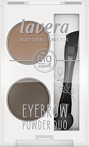 lavera Eyebrow Powder Duo - Sopracciglia - Cosmetici Naturali - Vegano - Senza Talco - Olio Jojoba Bio - 2 x 0,8 g