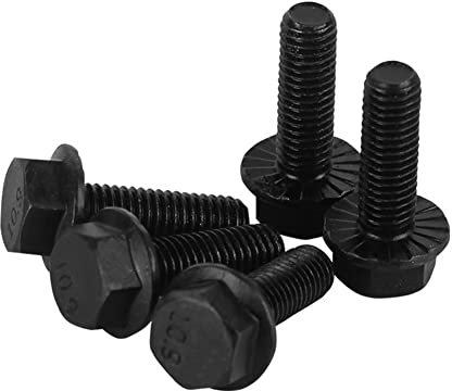 CONPHERON Flansch Schrauben Gezackte Flansch-Sechskantschrauben M8x20 mm Vollgewinde Hochfester Legierter Stahl der Güteklasse 10.9, Schwarz