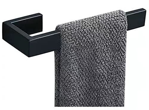 JOPOFI Porte-Serviette Contemporain en Acier Inoxydable SUS 304 épais pour Mur de Salle de Bain, Barre rectangulaire de 20 cm, Design Moderne, Noir Mat
