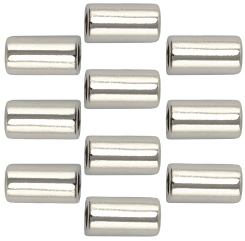 AERZETIX - C59081-10er Set Endkappen 3.5x5x15 mm für kleidungskordel - röhre für Seil Schnur schnürsenkel - Anoraks Sneakers nähzubehör kurzwaren verschluß - Farbe Silber