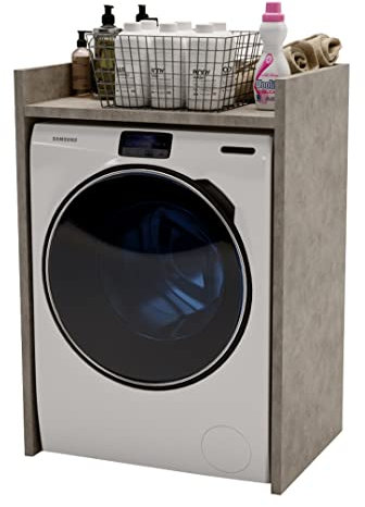 MRBLS - Mobile per lavatrice e asciugatrice, mobile per il bagno o la lavanderia, in diversi colori, 66 x 97 x 48 cm (color cemento)