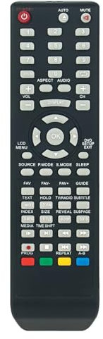 ALLIMITY Fernbedienung Ersatz passend für JTC PEEKTON 22LC179HDM R179HDR IR129HDR DVB63209 LED-2012 DVD821D LED-2021 LEDTV821 DVB-81851 DVB-81857 DVB-82151 LEDTV823 DVB-82157