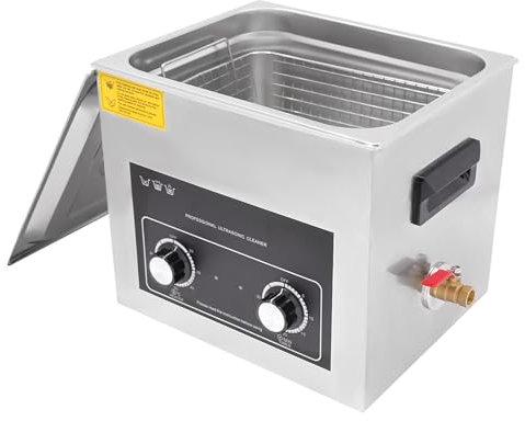 LUNICASHA Commercial Ultrasonic Cleaner, Stainless Steel Ultrasonic Cleaning Machine, 10L Sonic Cleaner with Practical Handles, Professional Ultrasonic Parts Cleaner, Ultrasound Cleaning Machine