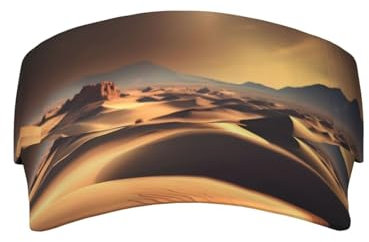 Sahara Wüste bedruckter Sonnenhut, modisch, vielseitig, hohles Design, UV-Schutz, für Damen und Herren, Schwarz, Einheitsgr��e