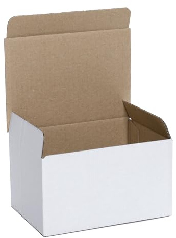 WePack 50 Stück Klappdeckelkarton 200x150x150 mm Innenmaß Versandkarton Weiss 1-Wellig Versandschachtel Neu