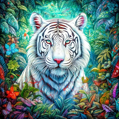 HUADADA Jigsaw Puzzles Age 14+ for Adults 1024,Jigsaw Puzzles for Adults, Family Puzzle Game Birthday Gifts.Challenge High Difficulty-White Tiger