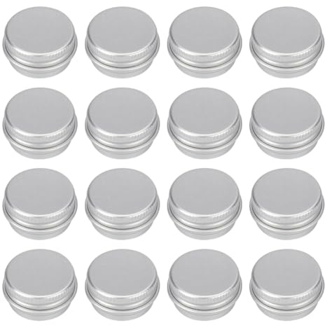 ccHuDE 20 Pcs 5ml Small Empty Aluminum Tins Refillable Cosmetic Jars Metal Storage Tins Travel Storage Jars Silver Sample Containers Round Screw Lid Containers