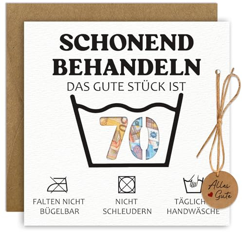 BOYATONG Geldgeschenke Geburtstag 70 mit Umschlägen | Geldgeschenke Verpackung Geburtstagskarte 70, Lustig Geschenke zum 70 Geburtstag Frau Mann, Schonend Behandeln 70