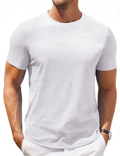 COOFANDY White T Shirts for Men Crew Neck Short Sleeve Tees Classic Casual T-Shirts