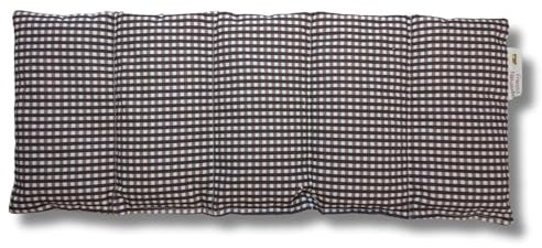 Franzis Nähstube I Dinkelkissen I 50x20cm I kariert braun I 100% Baumwolle I Körnerkissen I Schmerzlinderung I Wärmekissen für Mikrowelle I Kältekissen