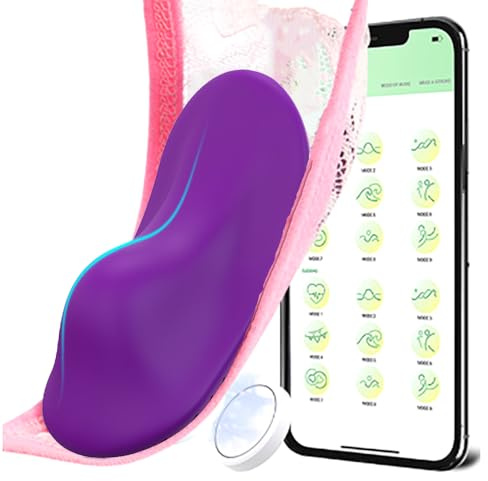 Guspiun Mini Auflegevibrator für Frauen Leise Butterfly Vibrator 9 Vibrationsmodi APP Fernbedienung Vibrator G-Punkt Klitoris Stimulation Sexspielzeug für Paare Frau（Rot）