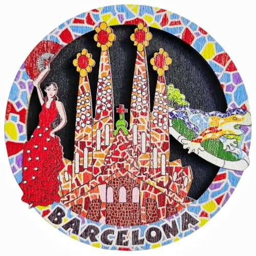 Barcelona, Spanien, Touristen-Souvenir, 3D-Kühlschrankmagnet, Kühlschrankdekoration, Magnete