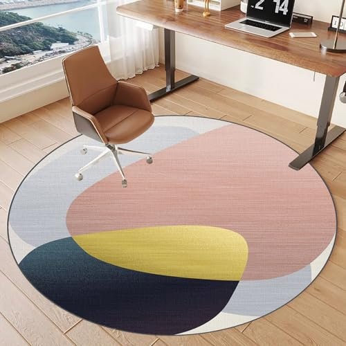 Tappetini per Scrivania e Sedia da Ufficio 80 cm, Tappetino per sedia da ufficio Gaming, Tappeto Salvapavimento Antiscivolo, Protezione per Moquette Multiuso, Tappeto Rotondo per Sedia a Rotelle