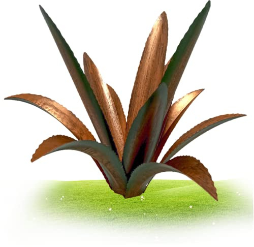OnIUeZky Tequila rustik skulptur agave växt metall trädgårdsprydnad trädgård agave konst för utomhus gård gräsmatta dekor 35 cm.