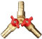 1 Stück 3 Wege Schlauchverbinder, T-Schlauchverbinder, Messing Schlauch Barb Kugelhahn, Y Form 2 Schalter Absperrventil Fitting, Messing und Zinklegierung, für Tischlerarmatur Luft Wasser Gas