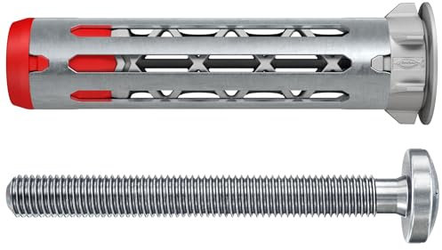 fischer - Cheville Bi-Matière DuoHM 6 x 55 pour Corps Creux, avec Vis à Tête Cylindrique, Empreinte PZ - Sachet de 15