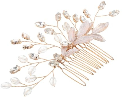 BESPORTBLE Brautkamm Braut Haarkamm Haarschmuck Für Die Braut Kristallhaarkamm Haarkamm-accessoire Ausgefallene Haarkämme Für Frauen Haarschmuck Für Die Hochzeit Zinklegierung Golden