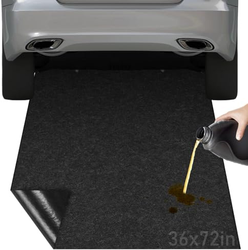 Garage Oil Spill Mat: 36 X 72 Inch Waterproof Backing Absorbent Mat, Under Car Driveway Mats, Garage Floor Mats Protects Floor from Spills,Drips, Splashes and Stains, Reusable