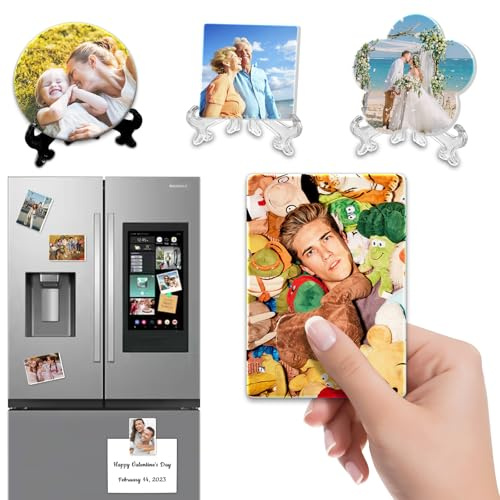 Individueller Kühlschrankmagnet mit Ihrem Foto – Kristall-Kühlschrankmagnete – Personalisierte Kühlschrankmagnete mit Bild für Home-Office-Schränke, Hochzeiten (Keramik, Rechteckig)