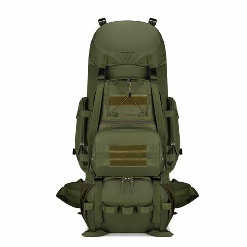 Großer Wasserdichter Atmungsaktiver Militärrucksack 100 L Taktischer Camping- Und Wanderrucksack, Outdoor-Wanderrucksack Armee-Angriffsrucksack, Für Trekking, Klettern, Outdoor, Camping(Army Green)