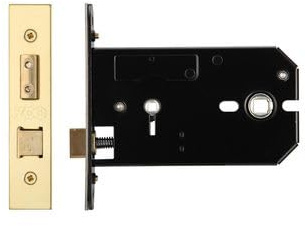 Kooples Hardware 127mm Horizontal Bathroom Mortice Lock – Internal Door Lock with Thumbturn Function & Strike Plate – Privacy Lock for Timber Doors (Brass Finish/Anti Tarnish)
