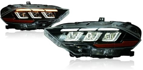 UMDJJU Per Ford Per Mustang 2018-2022 Gruppo Fari 6 Lenti Indicatori Direzione DRL Proiettore Auto Fari Principali Anteriori