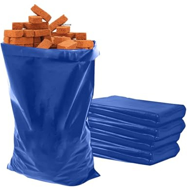 RelianceUK 10 X Extra Strong Blue Rubble Sacks – 80L Heavy Duty Refuse Bag, Builders Bags 30KG+ Load – 10 Pack Durable Rubble Bags for Building, Garden & DIY Waste (Blue, 10 Count)
