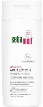 Sebamed Urea 10% Akut Lotion Parfümfrei extrem trockene Haut 200 ml, spendet 72 Stunden Feuchtigkeit, juckreizlindernd und intensiv feuchtigkeitsspendend, ohne Parfüm