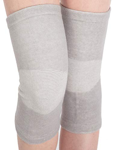 POENVFPO Ginocchiere Autoriscaldanti, Fibra Chimica con Calore Circolante per Comfort e Calore Articolari, Supporto per Basket e Sport all'aria Aperta (GREY #04)