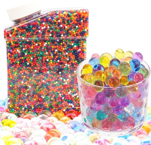 sebudion Vattenpärlor 60 000 stycken inklusive 30 ml verktyg för enkel användning puré, färgglada gelpärlor giftfria återanvändbara, vattenpärlor för dekoration, växter, fyllmedel för vaser, sensorisk