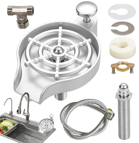 Sciacquabottiglie Per Lavello Cucina,Cucina In Acciaio Inossidabile Ad Alta Pressione | Pulitore Bicchieri,Per Casa Ristorante Appartamento