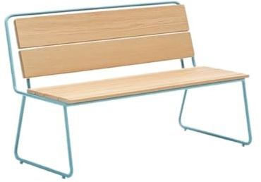 Bänkar, Parkbänk i rostfritt stål massivt trä for utomhusbruk, kommersiell fritidsaktivitet(160 * 50 * 85cm)