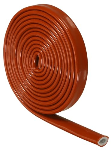 QUARKZMAN Fascia Termica In fibre Di Vetro Rivestita In Silicone, 4mm x 2m Guaina Termica Guaina Antincendio Protezione Termica Per Tubi Automotive E Cablaggi Elettrici