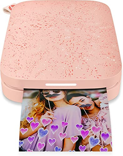 HP Sprocket Portable Photo Printer (Blush Pink) Instantly Prints ZINK 2x3 Sticky-Backed Photos from your iOS & Android Device