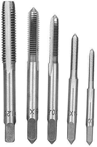 5 Stück Gewindebohrer aus Stahl Schnellschneider M3 M4 M5 M6 M8 (Silber)