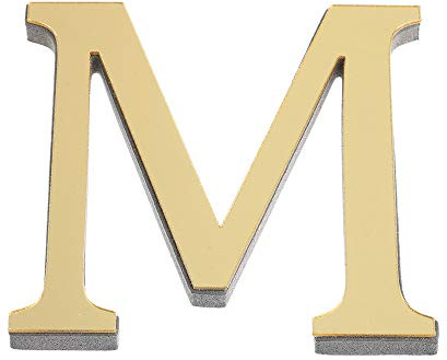 ABC Wandaufkleber 26 Gold Alphabet Wandtattoo 3D Spiegel Wandsticker, Kreativ Spiegel Buchstaben Aufkleber, DIY selbstklebende Schlafzimmer Wohnzimmer Kinderzimmer Colorful (M)