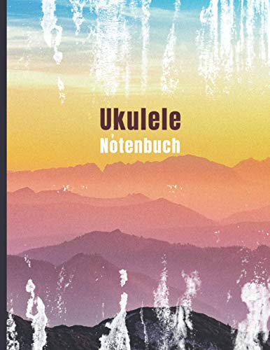 Ukulele Notenbuch: Leeres Notenheft zum Ausfüllen mit Tabulatur, Akkordboxen und Liedtextzeilen für Ukulele Lieder | 8,5  x 11 | 110 Seiten