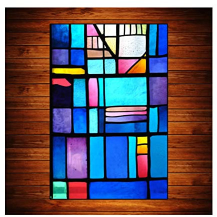 Statische fensterfolie farbig,Fensterfolie Bunt Privatsphäre Selbsthaftend Blickdicht Sichtschutzfolie Glas Fenster Dekorativ, Film Zum Bad Zuhause Küche,D,40x60cm