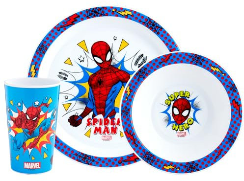 Spiderman 3 Piece PP Tableware Set marca SPIDERMAN