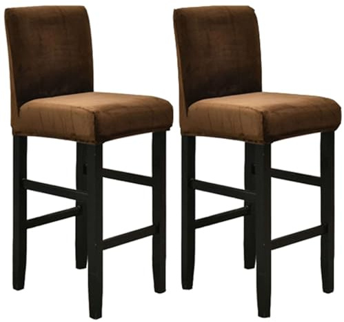 JHLD Samt Stretch Barhocker Stuhlhussen, Bar Stuhlhussen Elastische Stuhlhussen Stuhlhussen Abnehmbare Waschbar Für Küche Cafe Barhocker-Kaffee-Satz von 2