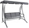 CHARLES BENTLEY 3 Seater, Garden, Patio, Outdoor, Swing Seat Hammock Chair, Grey Chair, Grey Frame, Weatherproof, Swinging Function, Mesh Seat, Steel Frame, Easy To Use, Curved Design (121x194x170cm)