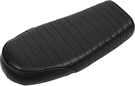 X AUTOHAUX Motorcycle Vintage Scfor Ramble Flat Cafe Racer Seat Cushion | Vintage Scfor Ramble Flat Cafe Racer Seat Cushion, PU Leather, Black, 1 Set