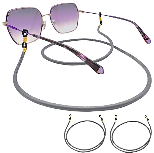 GERNEO® – DAS ORIGINAL – Premium Leder Brillenband & Brillenkordel – Doppelpack in diversen Farben – Glattlederoptik Unisex PU Brillenkordel für Lesebrille & Sonnenbrille
