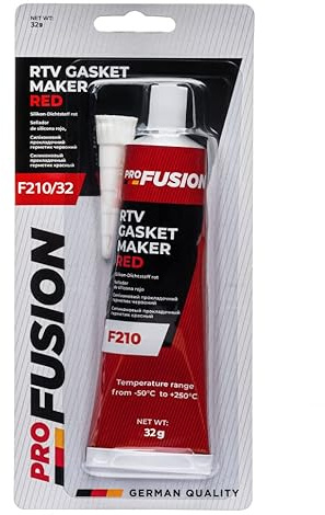 ProFusion Silicona de Juntas Motor - Sellador de Silicona para Automoción Industria - Alta Temperatura Hasta 250° С - RTV F210/32 Silicone Gasket Maker - Color Rojo - Tubo 32g (1)
