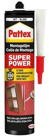 Pattex Super Power Montagekleber auf Wasserbasis, 2 x 370 g/der zweite zum halben Preis