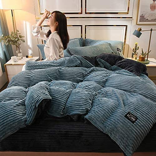Flausch Bettwäsche 2-teiliges Set Warme Winter Microfaser Fleece Bettwäsche 135x200 Winter Wende Plüsch Bettwäsche Bettwäscheset Mit Bettbezug Und Kissenbezug 50x75cm (Styple 5#,135X200/50X75CM)