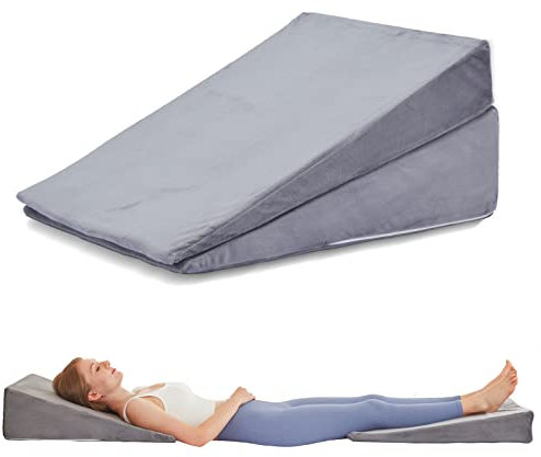 TEmkIn Bettkeilkissen, 3-in-1-Unterstützung, verstellbar auf 4,5, 7,5 und 12 Zoll, Keilkissen aus Memory-Schaum zum Schlafen, Lesen, Stützen der Beine, Lösen von saurem Reflux, GERD, Schnarchen, Grau