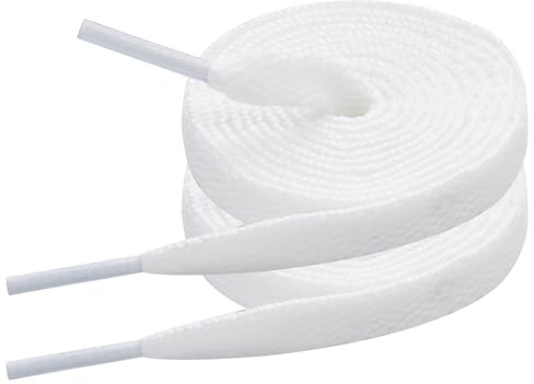7STROBBS 2 Paar Premium Schnürsenkel Flach 8mm Breite Ersatz Schuhbänder Sneaker Shoelaces aus Polyester für Sportschuhe Laufschuhe Turnschuhe
