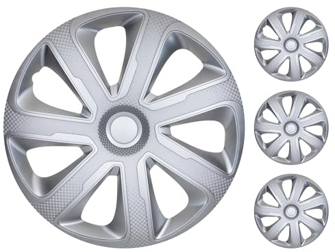 M MOTOS Set 4er Radkappen 15 Zoll - Lachen Sie über Kratzer mit diesen flexiblen, leichten Radkappen 15 Zoll. Einfache Installation, Keine Werkzeuge erforderlich, Schutz vor Verblassen!